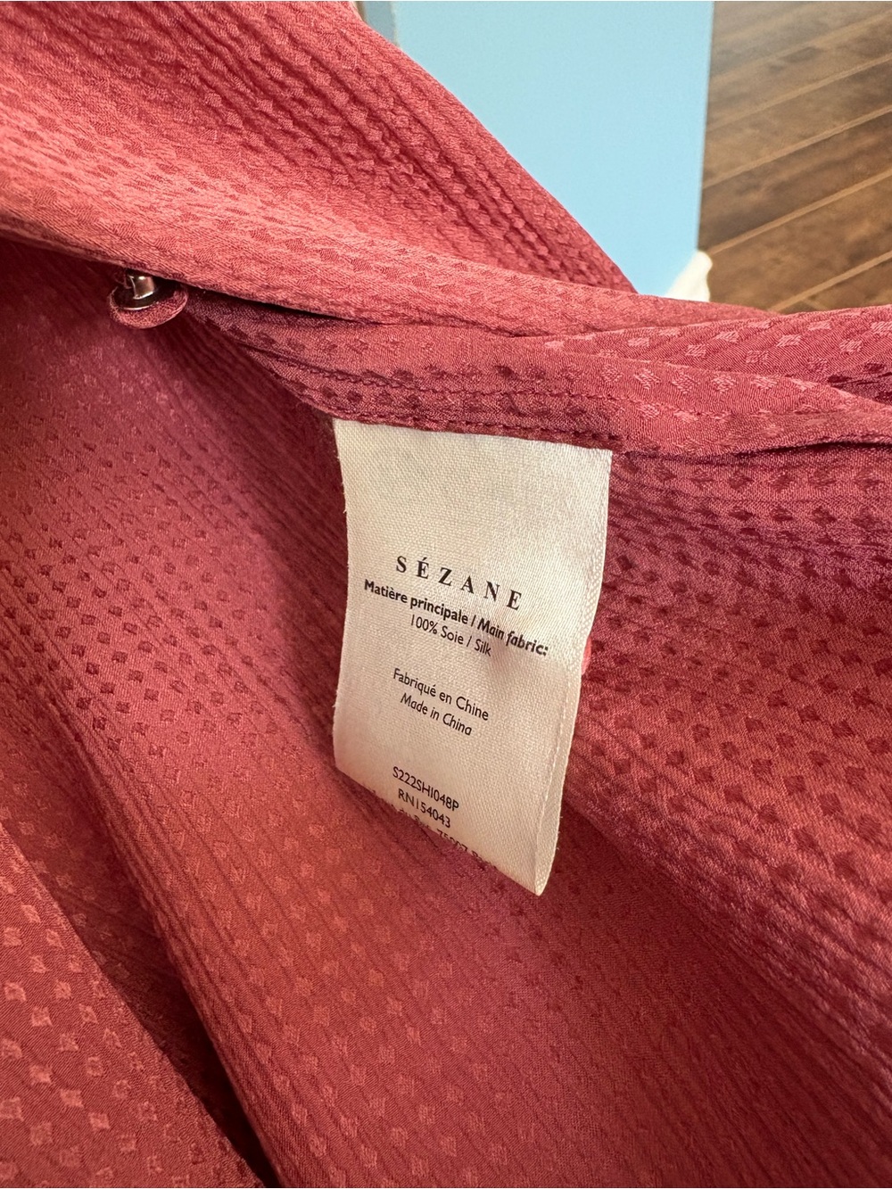 Sezane 100% Silk Lea Blouse in Blush - Picture 9 of 12